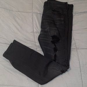 Black Hollister Skinny Rip Jeans 34/32